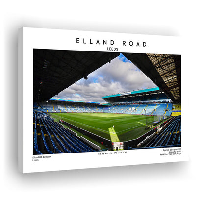 Elland Road Stadium, Leeds Football Stadium Wall Art Print, Soccer Fans, Canvas Print Wall Art, Man Cave Gift