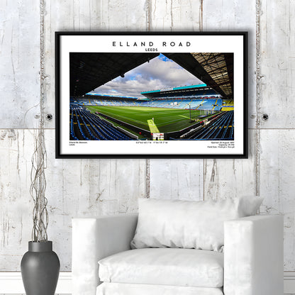 Elland Road Stadium, Leeds Football Stadium Wall Art Print, Soccer Fans, Framed Canvas Print Wall Art
