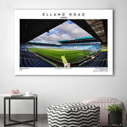 Elland Road Stadium, Leeds Football Stadium Wall Art Print, Soccer Fans, Canvas Print Wall Art, Man Cave Gift