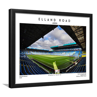 Elland Road Stadium, Leeds Football Stadium Wall Art Print, Soccer Fans, Framed Art Print Wall Decor