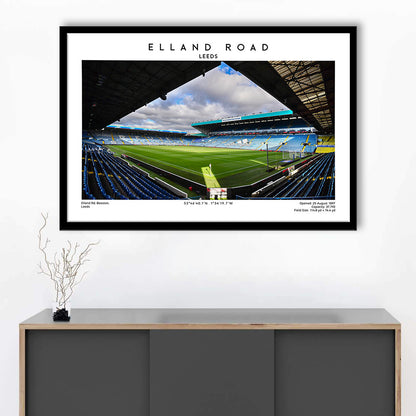 Elland Road Stadium, Leeds Football Stadium Wall Art Print, Soccer Fans, Framed Art Print Wall Decor