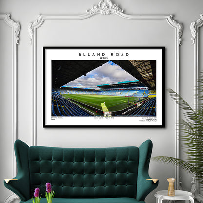 Elland Road Stadium, Leeds Football Stadium Wall Art Print, Soccer Fans, Framed Art Print Wall Decor