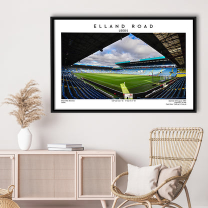 Elland Road Stadium, Leeds Football Stadium Wall Art Print, Soccer Fans, Framed Canvas Print Wall Art