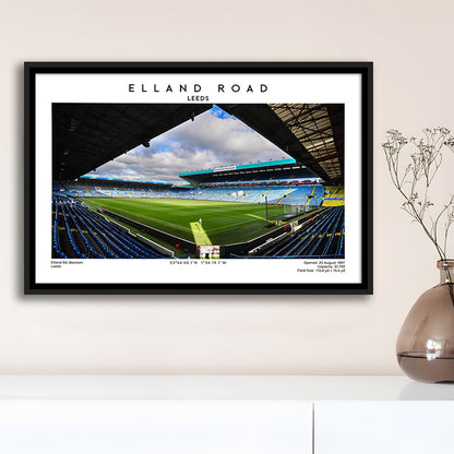 Elland Road Stadium, Leeds Football Stadium Wall Art Print, Soccer Fans, Framed Canvas Print Wall Art