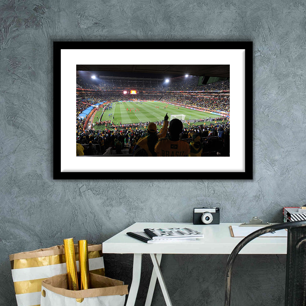 Ellis Park Stadium, Stadium Canvas, Sport Art, Gift for him, White Border Framed Art Print Wall Decor
