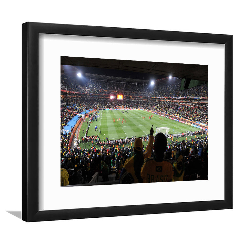 Ellis Park Stadium, Stadium Canvas, Sport Art, Gift for him, White Border Framed Art Print Wall Decor