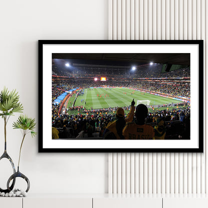 Ellis Park Stadium, Stadium Canvas, Sport Art, Gift for him, White Border Framed Art Print Wall Decor