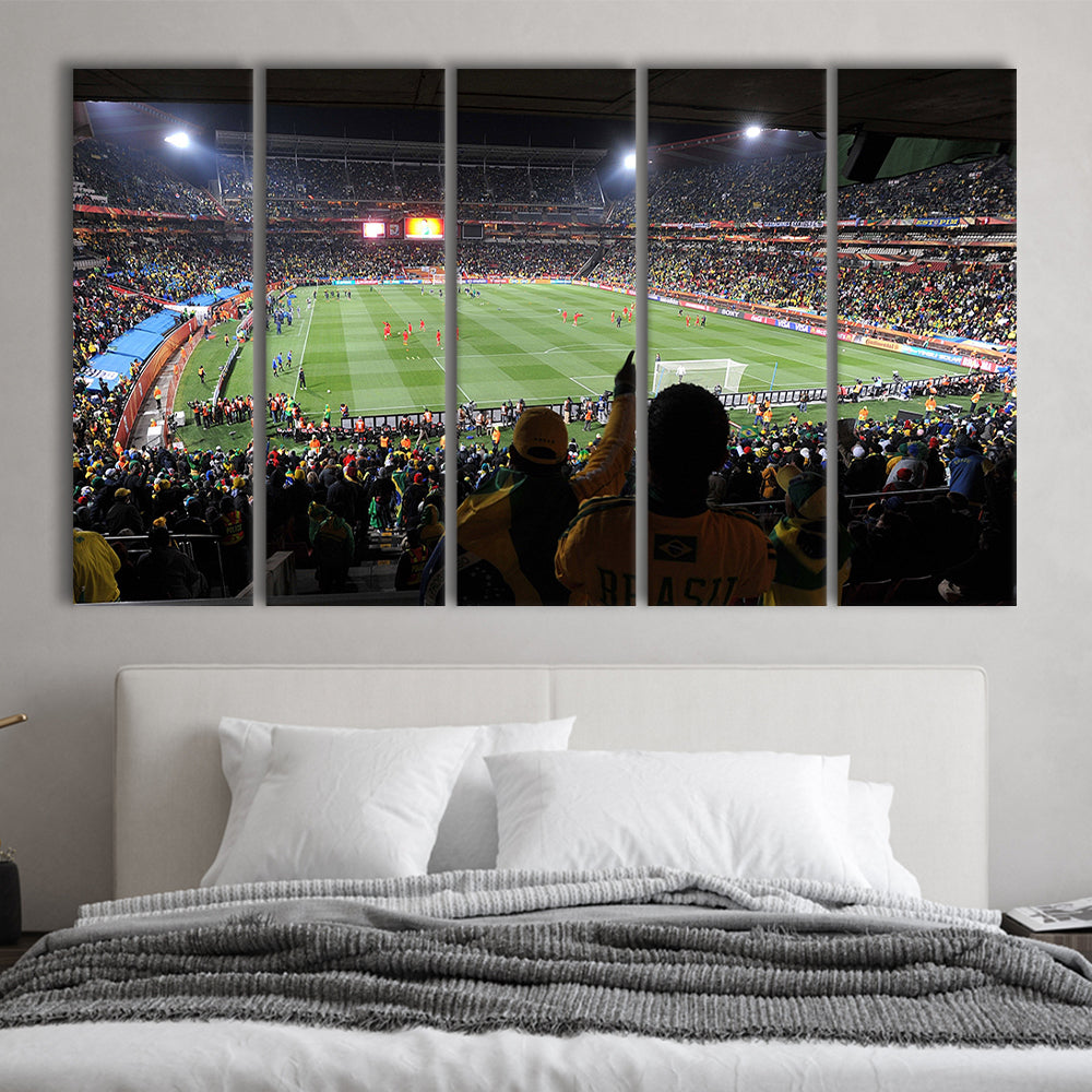 Ellis Park Stadium, Stadium Canvas, Sport Art, 5 Panel B, Extra Large Canvas, Canvas Print Wall Art