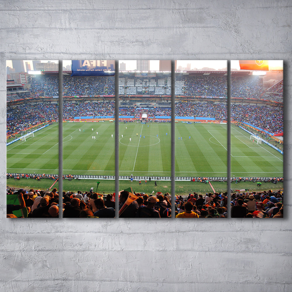 Ellis Park Stadium in South Africa, Stadium Canvas, Sport Art, 5 Panel B, Extra Large Canvas, Canvas Print Wall Art