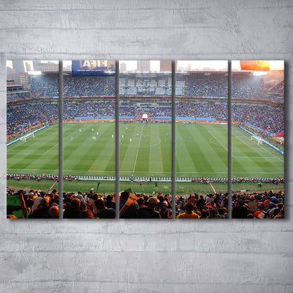 Ellis Park Stadium in South Africa, Stadium Canvas, Sport Art, 5 Panel B, Extra Large Canvas, Canvas Print Wall Art