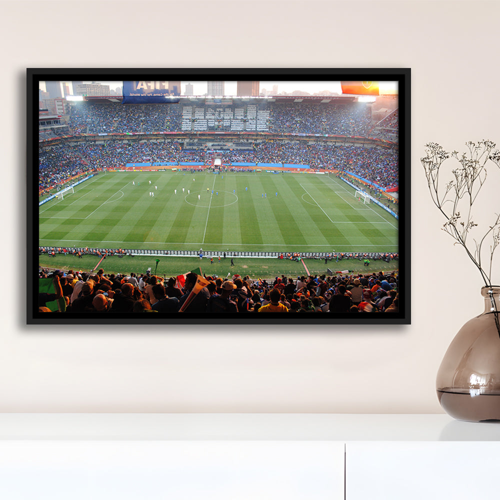 Ellis Park Stadium in South Africa, Stadium Canvas, Sport Art, Framed Canvas Print Wall Art, Floating Frame