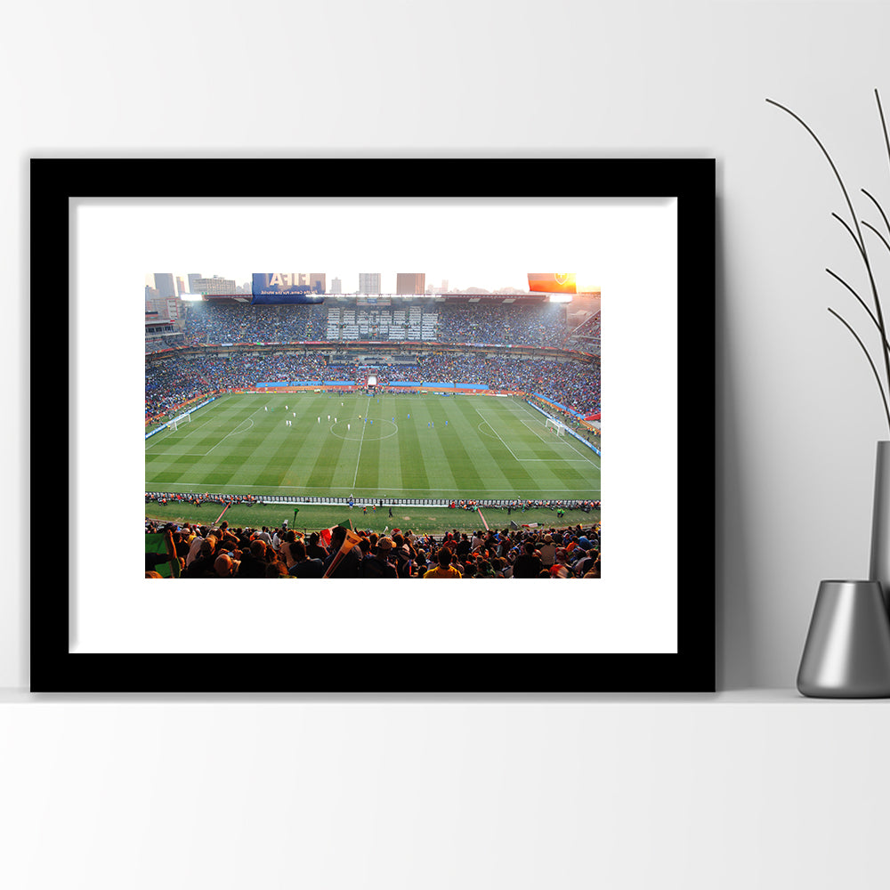 Ellis Park Stadium in South Africa, Stadium Canvas, Sport Art, Gift for him, White Border Framed Art Print Wall Decor