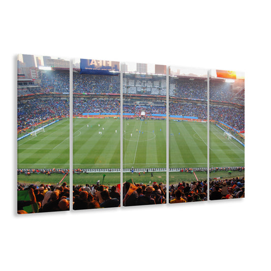 Ellis Park Stadium in South Africa, Stadium Canvas, Sport Art, 5 Panel B, Extra Large Canvas, Canvas Print Wall Art