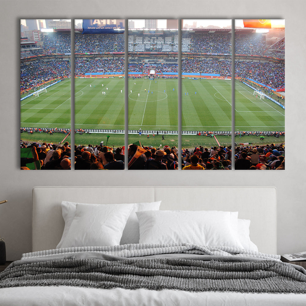 Ellis Park Stadium in South Africa, Stadium Canvas, Sport Art, 5 Panel B, Extra Large Canvas, Canvas Print Wall Art