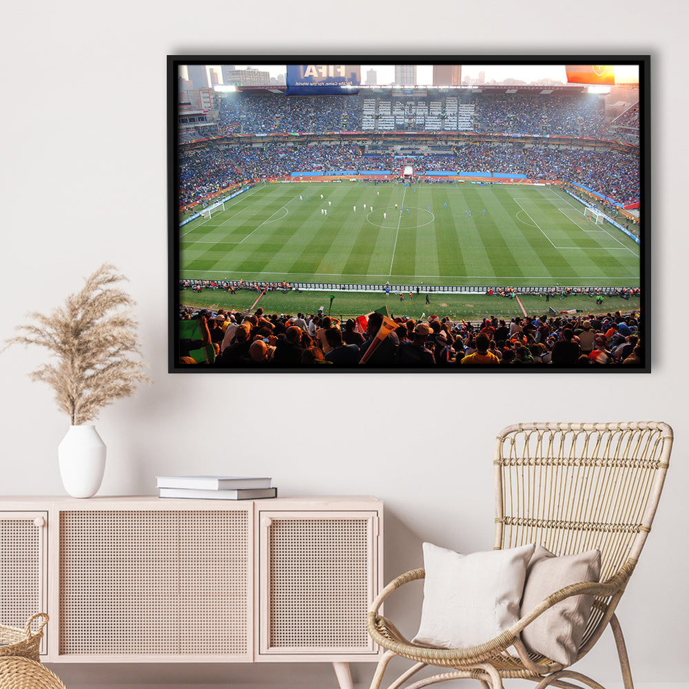 Ellis Park Stadium in South Africa, Stadium Canvas, Sport Art, Framed Canvas Print Wall Art, Floating Frame