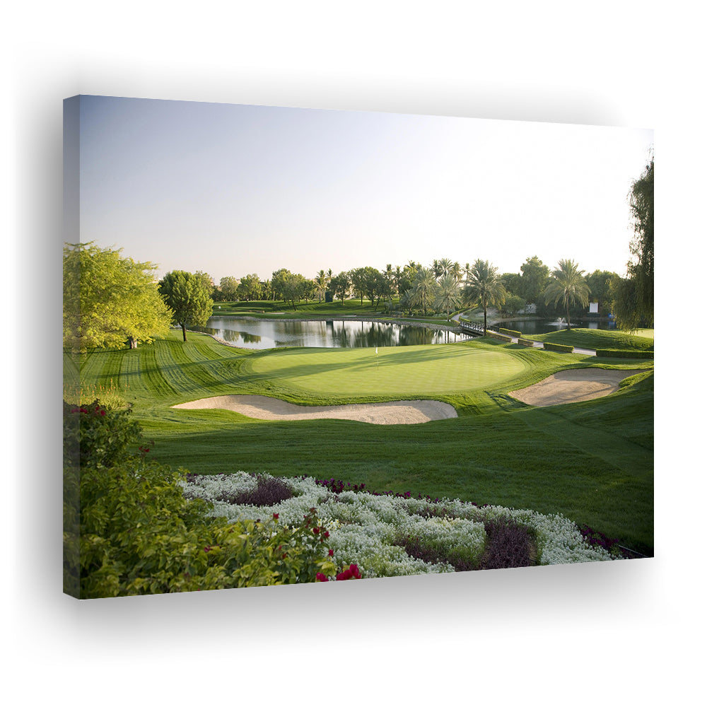 Emirates GC (Majlis) Golf Courses At Dubai UAE, Golf Art Print,Gifts Golf Lover