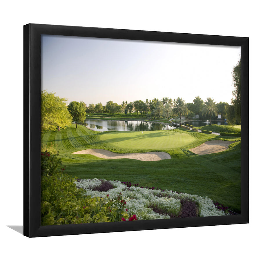 Emirates GC (Majlis) Golf Courses At Dubai UAE, Framed Art Print Wall Decor, Picture Framed