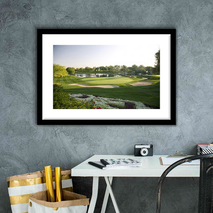 Emirates GC (Majlis) Golf Courses At Dubai UAE, Goft Art Print, Framed Art Print White Border Wall Decor