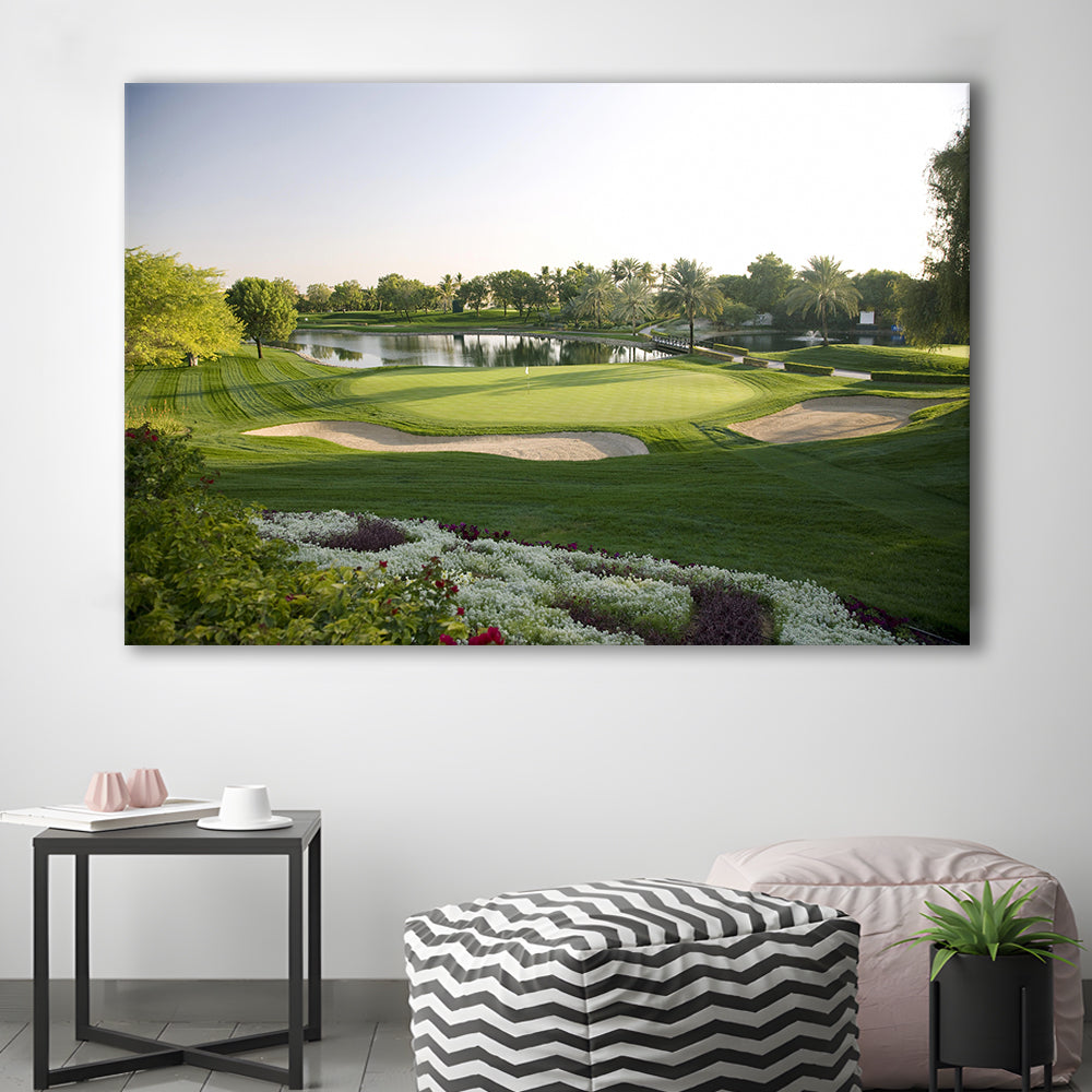 Emirates GC (Majlis) Golf Courses At Dubai UAE, Golf Art Print,Gifts Golf Lover