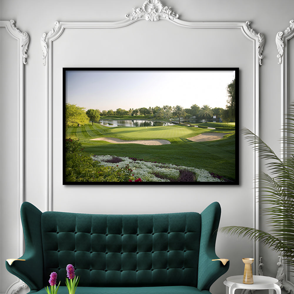 Emirates GC (Majlis) Golf Courses At Dubai UAE, Framed Art Print Wall Decor, Picture Framed