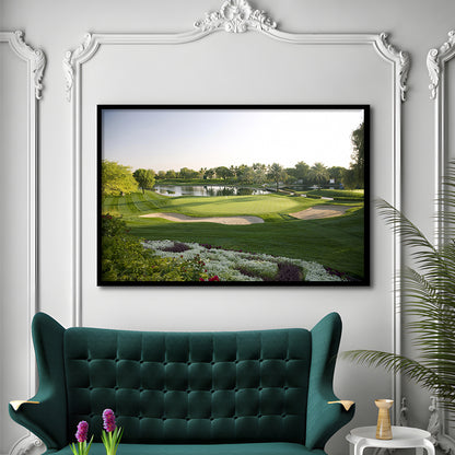 Emirates GC (Majlis) Golf Courses At Dubai UAE, Framed Art Print Wall Decor, Picture Framed