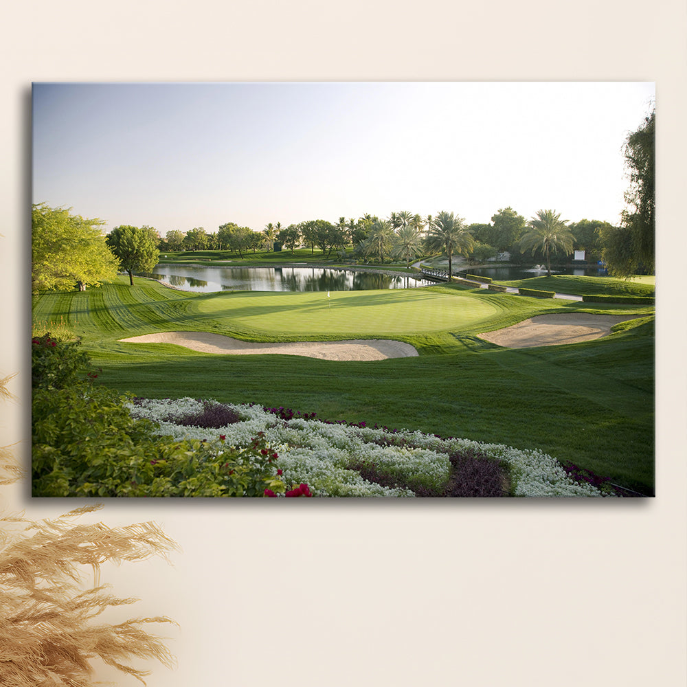 Emirates GC (Majlis) Golf Courses At Dubai UAE, Golf Art Print,Gifts Golf Lover