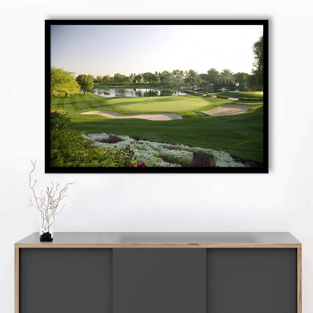 Emirates GC (Majlis) Golf Courses At Dubai UAE, Framed Art Print Wall Decor, Picture Framed