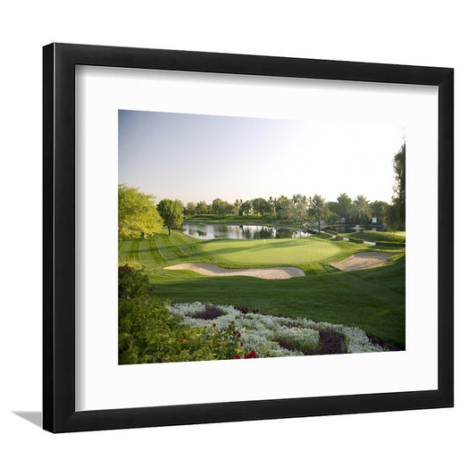 Emirates GC (Majlis) Golf Courses At Dubai UAE, Goft Art Print, Framed Art Print White Border Wall Decor