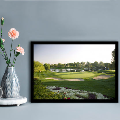 Emirates GC (Majlis) Golf Courses At Dubai UAE, Framed Art Print Wall Decor, Picture Framed