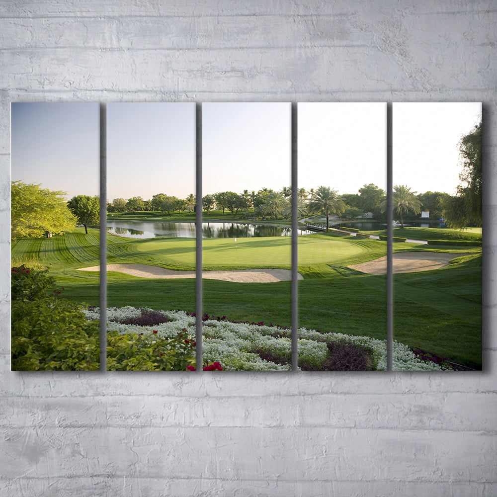 Emirates GC (Majlis) Golf Courses At Dubai UAE, Golf Art Print, Extra Large Canvas Print Wall Art