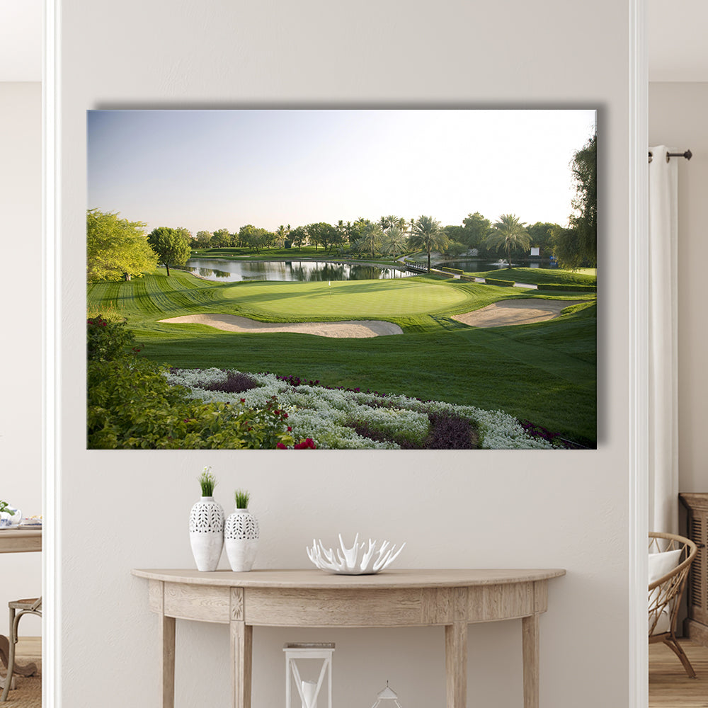 Emirates GC (Majlis) Golf Courses At Dubai UAE, Golf Art Print,Gifts Golf Lover
