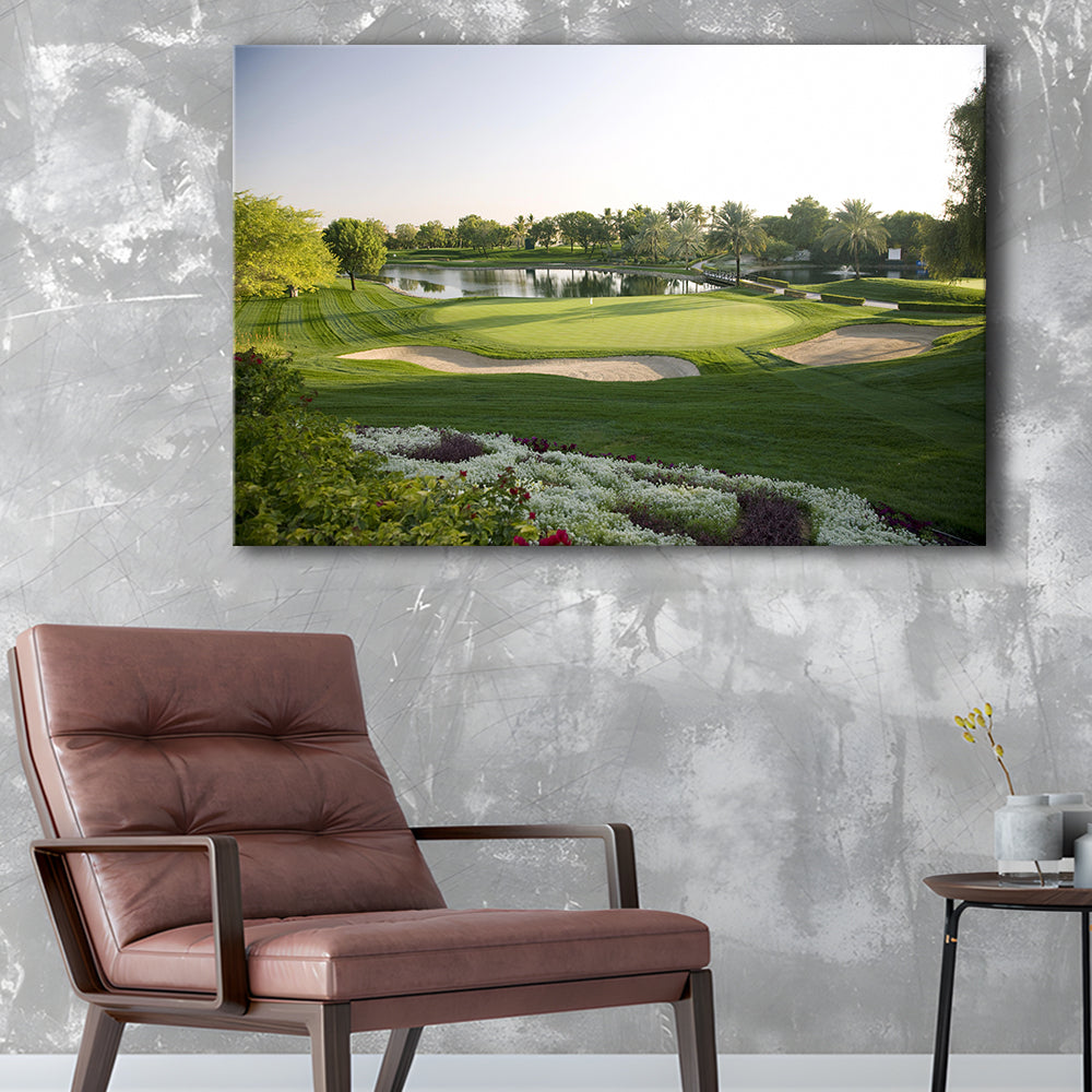 Emirates GC (Majlis) Golf Courses At Dubai UAE, Golf Art Print,Gifts Golf Lover