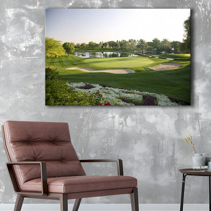 Emirates GC (Majlis) Golf Courses At Dubai UAE, Golf Art Print,Gifts Golf Lover