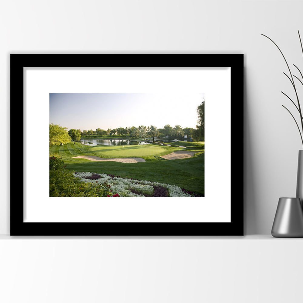 Emirates GC (Majlis) Golf Courses At Dubai UAE, Goft Art Print, Framed Art Print White Border Wall Decor