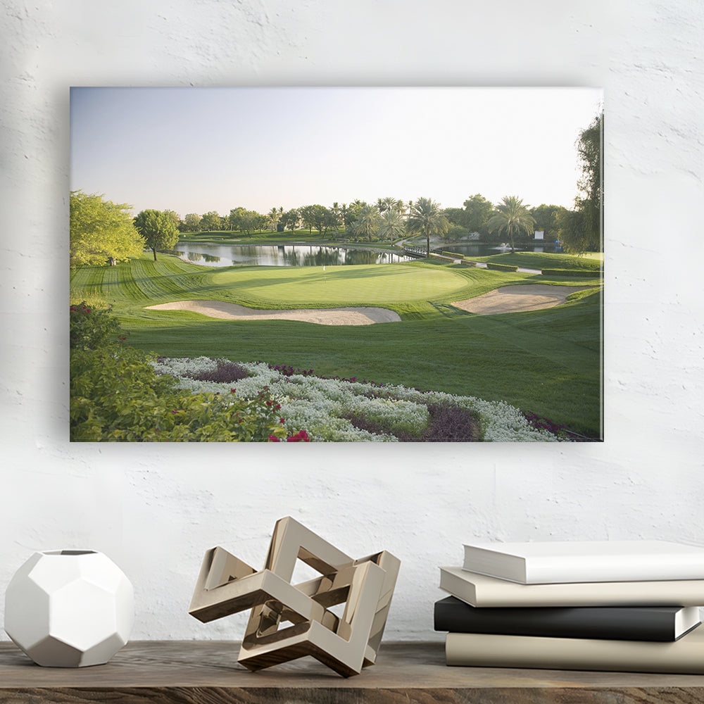 Emirates GC (Majlis) Golf Courses At Dubai UAE, Golf Art Print,Gifts Golf Lover