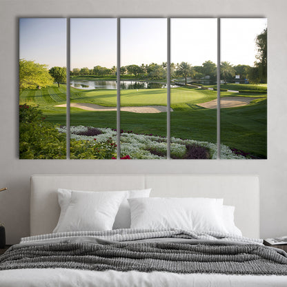 Emirates GC (Majlis) Golf Courses At Dubai UAE, Golf Art Print, Extra Large Canvas Print Wall Art