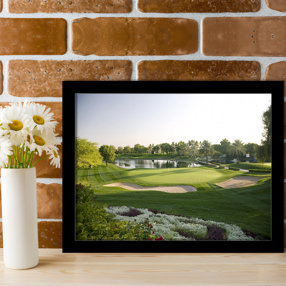 Emirates GC (Majlis) Golf Courses At Dubai UAE, Framed Art Print Wall Decor, Picture Framed