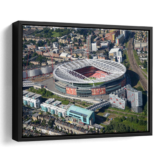 Emirates Stadium Aerial View, Stadium Canvas, Sport Art, Framed Canvas Print Wall Art, Floating Frame