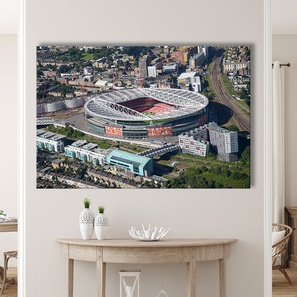 Emirates Stadium Aerial View, Stadium Canvas, Sport Art, Gift for him, Man Cave Decor, Art Print, Canvas Print Wall Art
