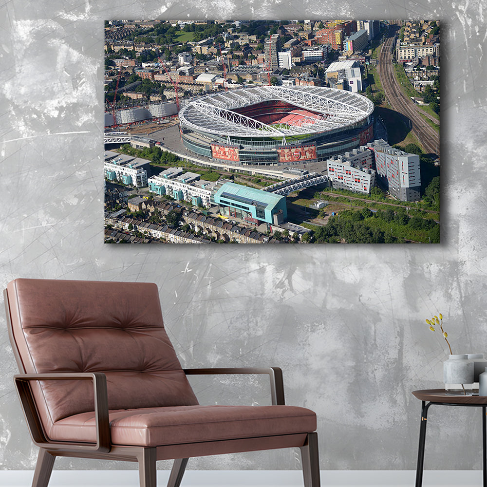 Emirates Stadium Aerial View, Stadium Canvas, Sport Art, Gift for him, Man Cave Decor, Art Print, Canvas Print Wall Art