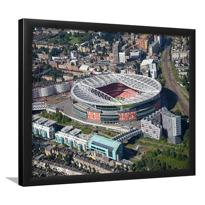 Emirates Stadium Aerial View, Stadium Canvas, Sport Art, Gift for him, Framed Art Print Wall Decor, Picture Framed