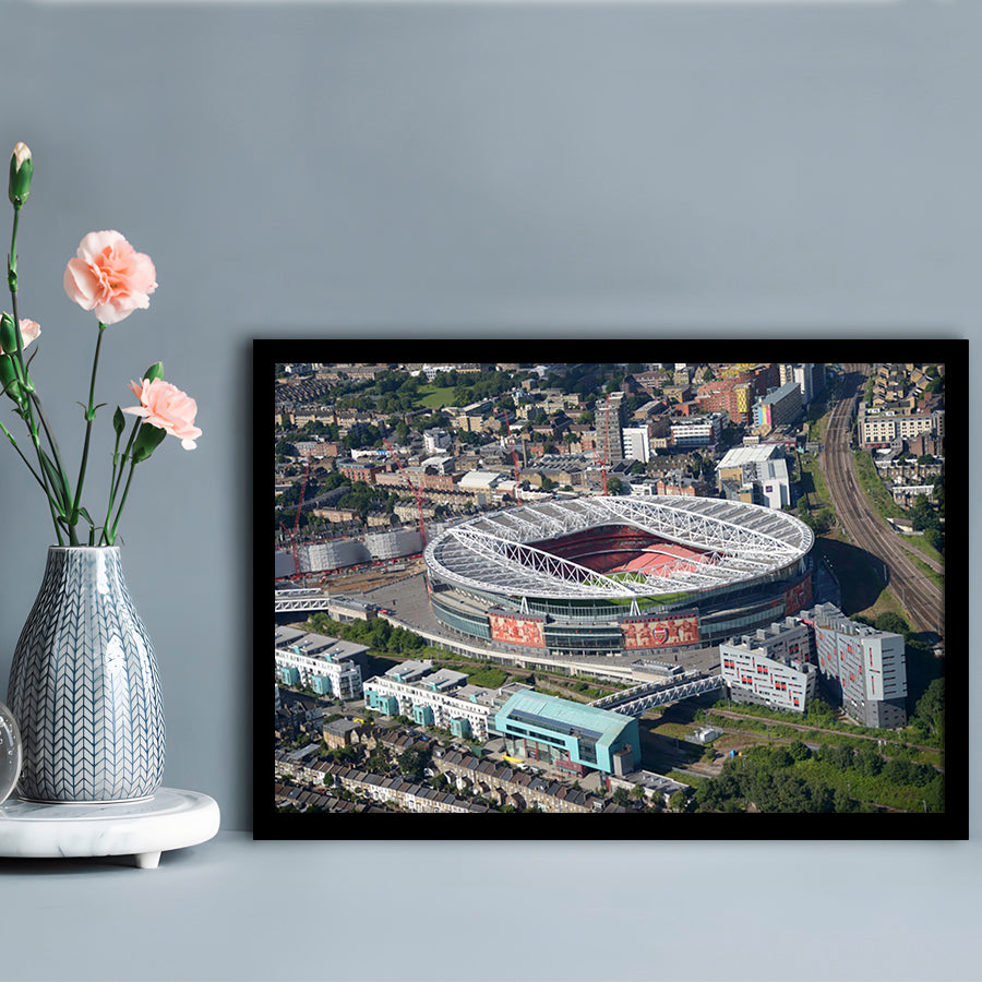 Emirates Stadium Aerial View, Stadium Canvas, Sport Art, Gift for him, Framed Art Print Wall Decor, Picture Framed