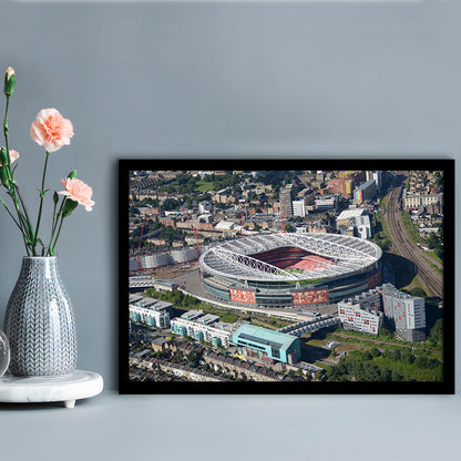 Emirates Stadium Aerial View, Stadium Canvas, Sport Art, Gift for him, Framed Art Print Wall Decor, Picture Framed