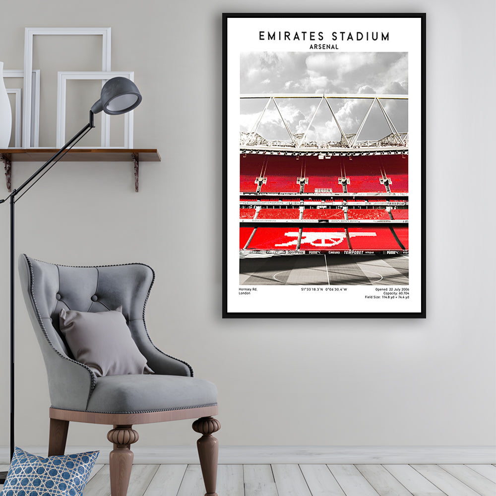 Emirates Stadium Arsenal Art Print, Football Wall Artemirates Stadium Art Print, Framed Canvas Prints Wall Art