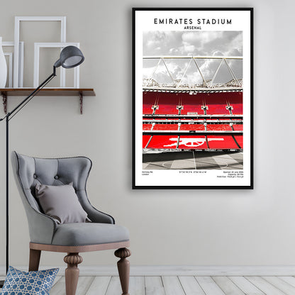 Emirates Stadium Arsenal Art Print, Football Wall Artemirates Stadium Art Print, Framed Canvas Prints Wall Art