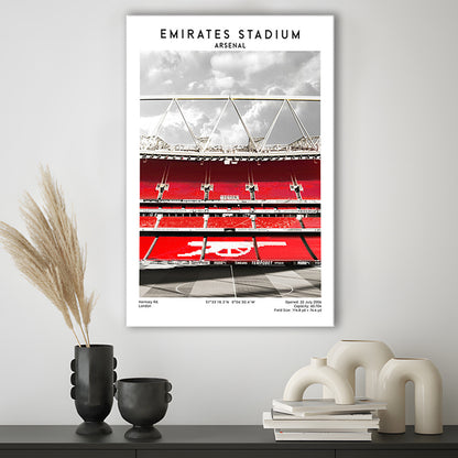Emirates Stadium Arsenal Art Print, Football Wall Artemirates Stadium Art Print, Canvas Prints Wall Art, Man Cave Decor