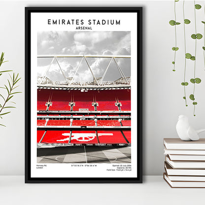 Emirates Stadium Arsenal Art Print, Football Wall Artemirates Stadium Art Print, Framed Canvas Prints Wall Art