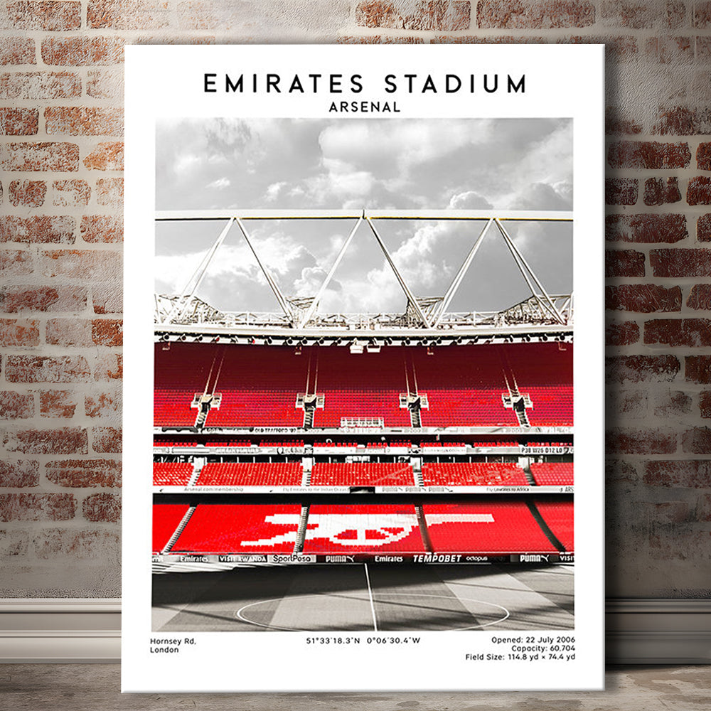 Emirates Stadium Arsenal Art Print, Football Wall Artemirates Stadium Art Print, Canvas Prints Wall Art, Man Cave Decor