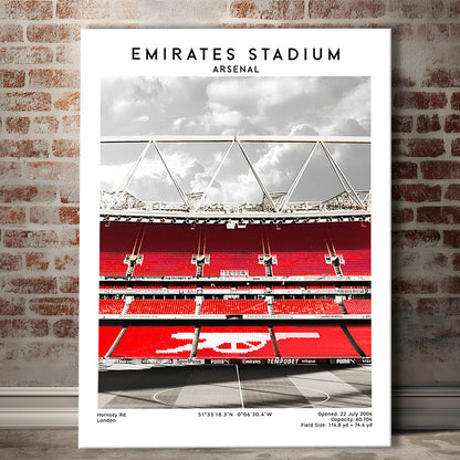Emirates Stadium Arsenal Art Print, Football Wall Artemirates Stadium Art Print, Canvas Prints Wall Art, Man Cave Decor