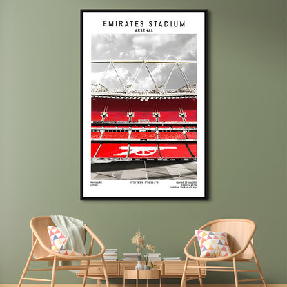 Emirates Stadium Arsenal Art Print, Football Wall Artemirates Stadium Art Print, Framed Canvas Prints Wall Art